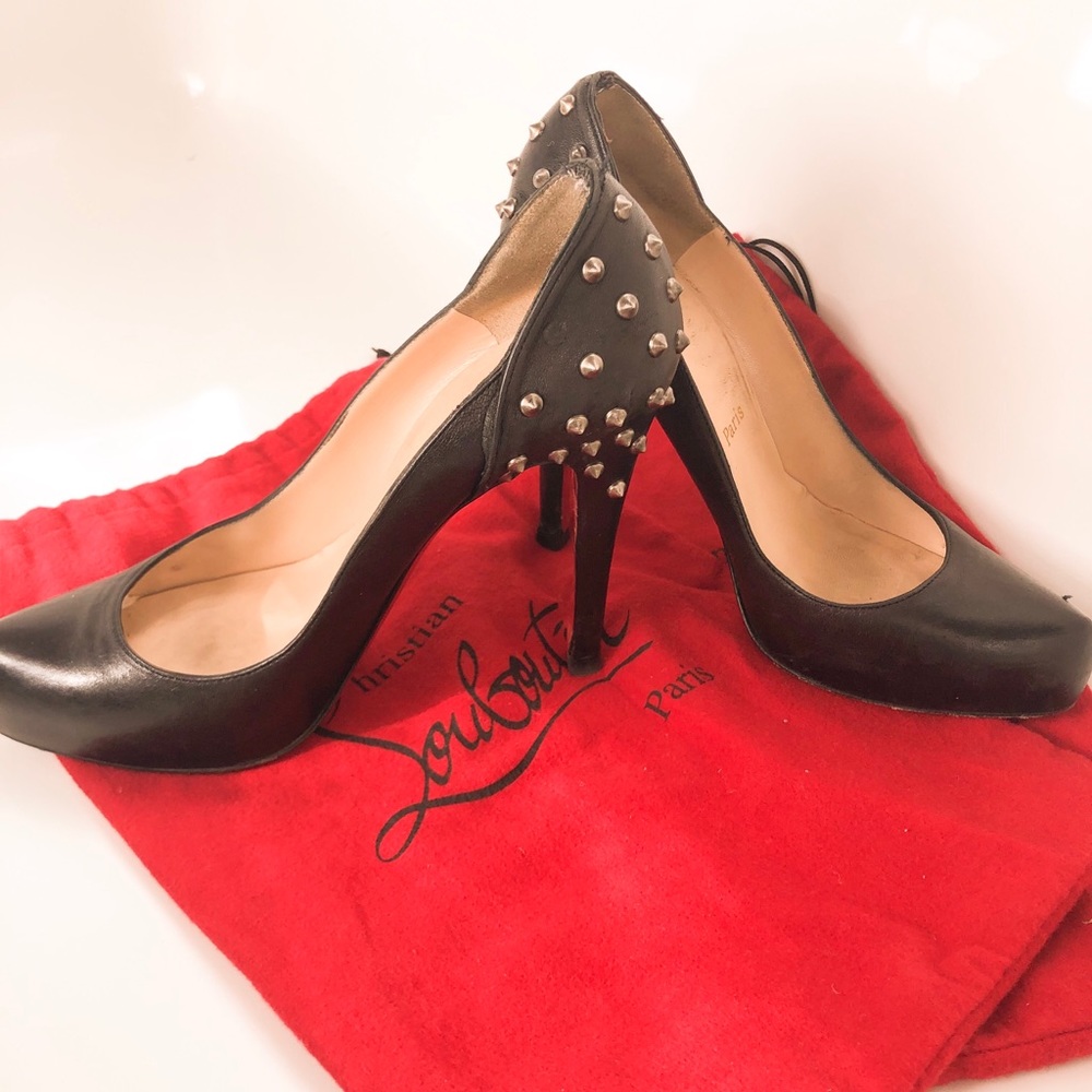 Christian Louboutin black heels with studs